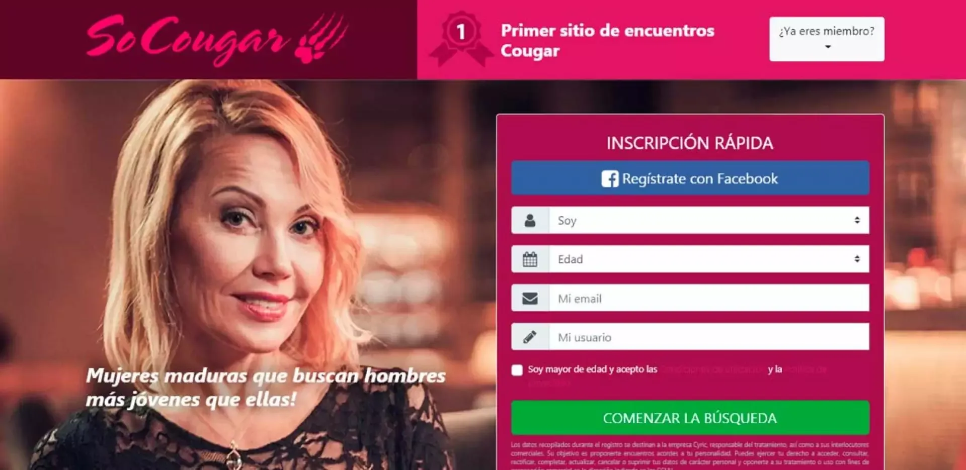SoCougar Opiniones 2026: Web para conocer maduras