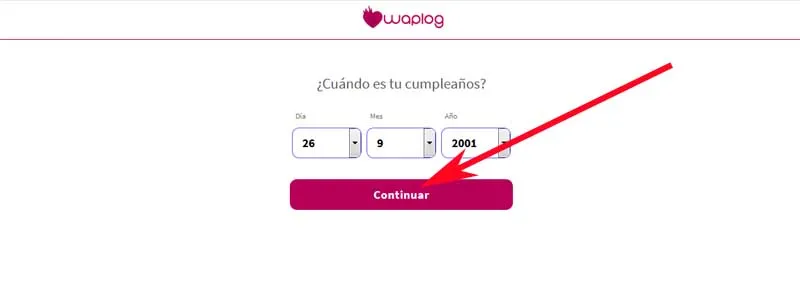 Registro en Waplog