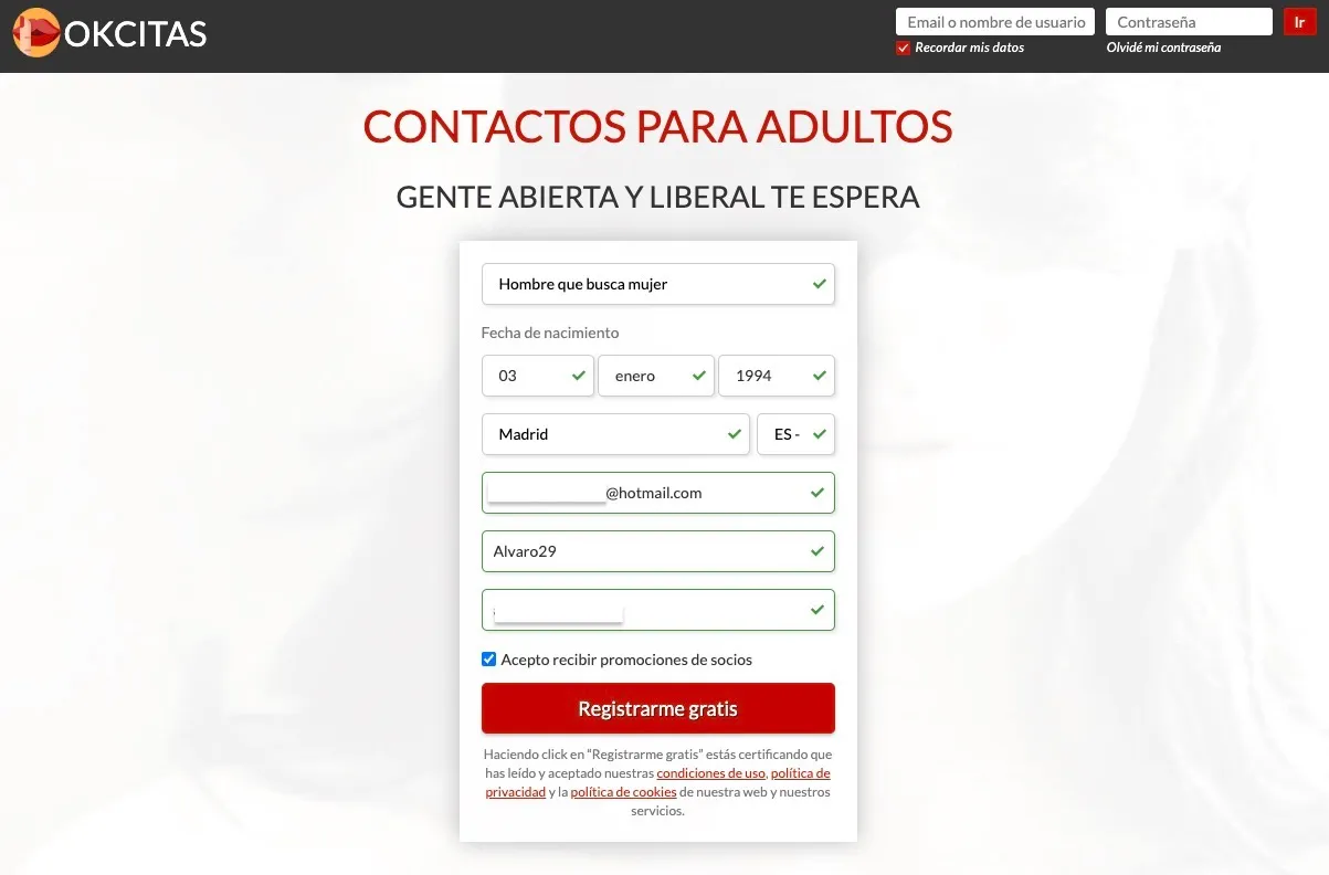 registro okcitas.com