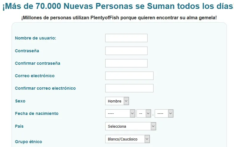 registro plenty of fish